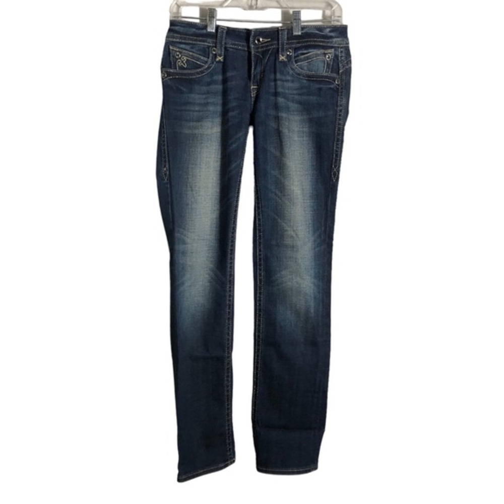Rock Revival PAT straight leg low rise jeans. Sz 27 waist